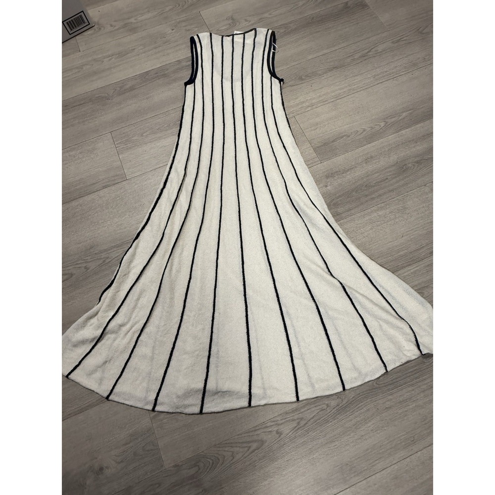 Zara NWT Navy Stripe Sleeveless Knit Maxi Dress Medium - Picture 9 of 10